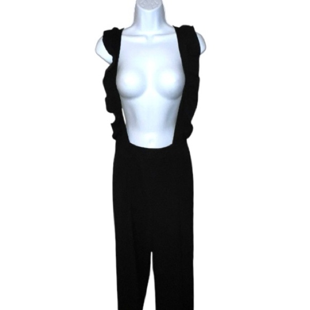 Black Women's Jumpsuit shown with top underneath ( sold separately) - Picture 4 of 11